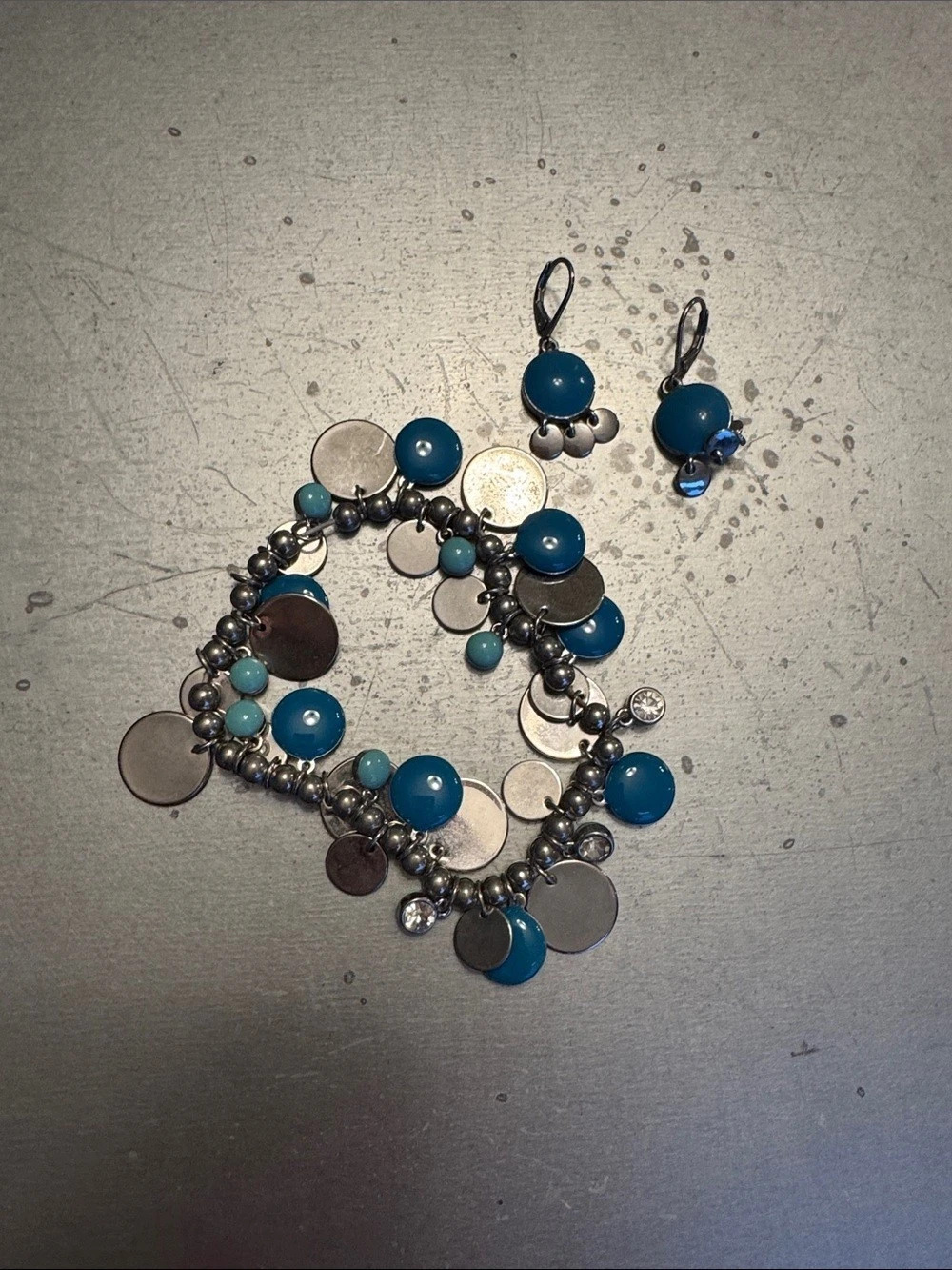 Lia Sophia Blue & Silver Charm Jewelry Set
